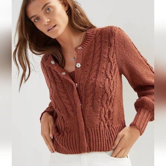 Set Anthropologie * Maeve  Cardigan Sweater and Top (2 piece) size L - Picture 2 of 9